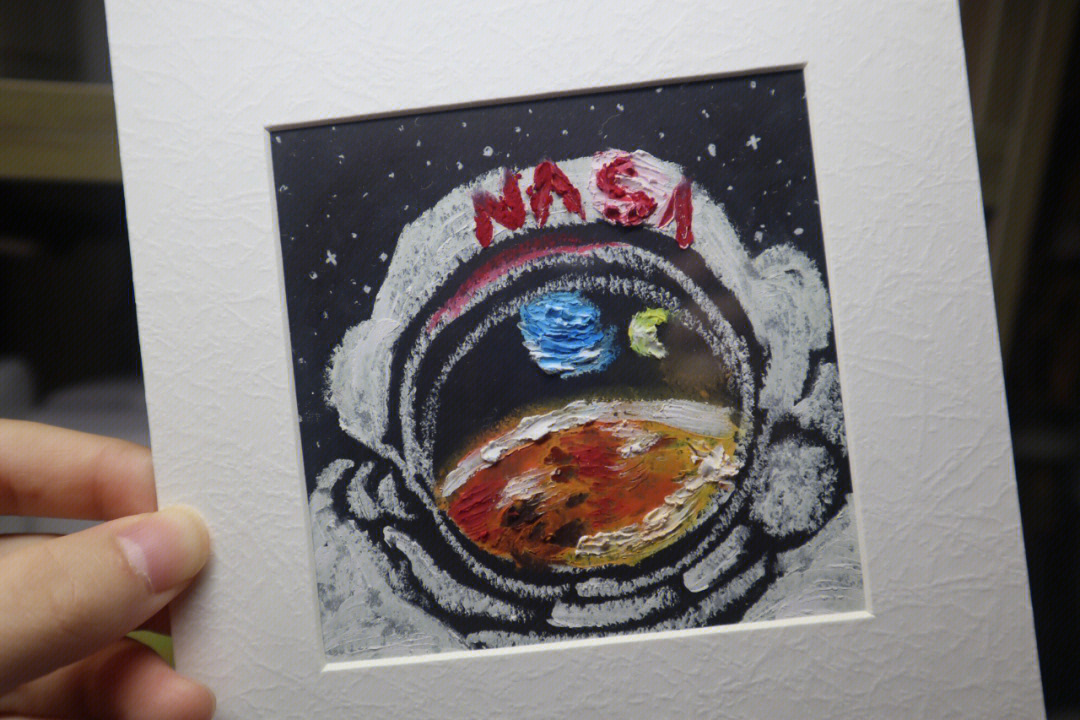 油画宇航员卡通壁纸图片