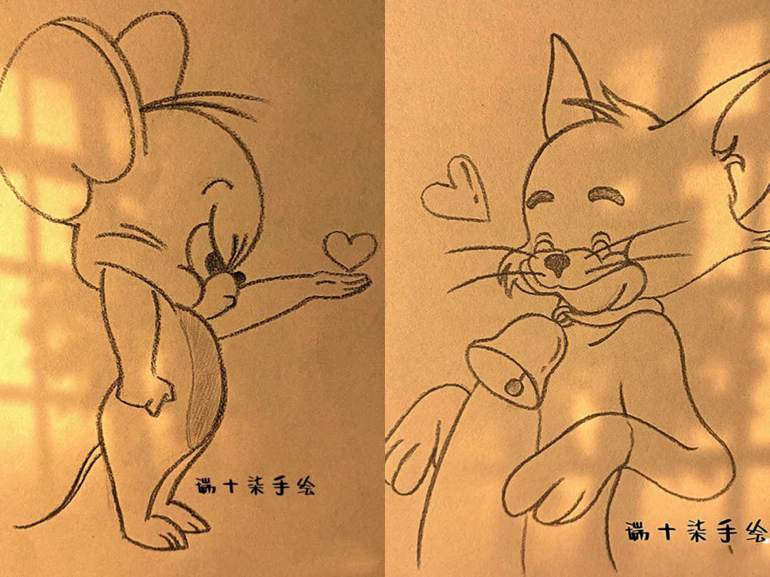 猫和老鼠绘本简笔画图片