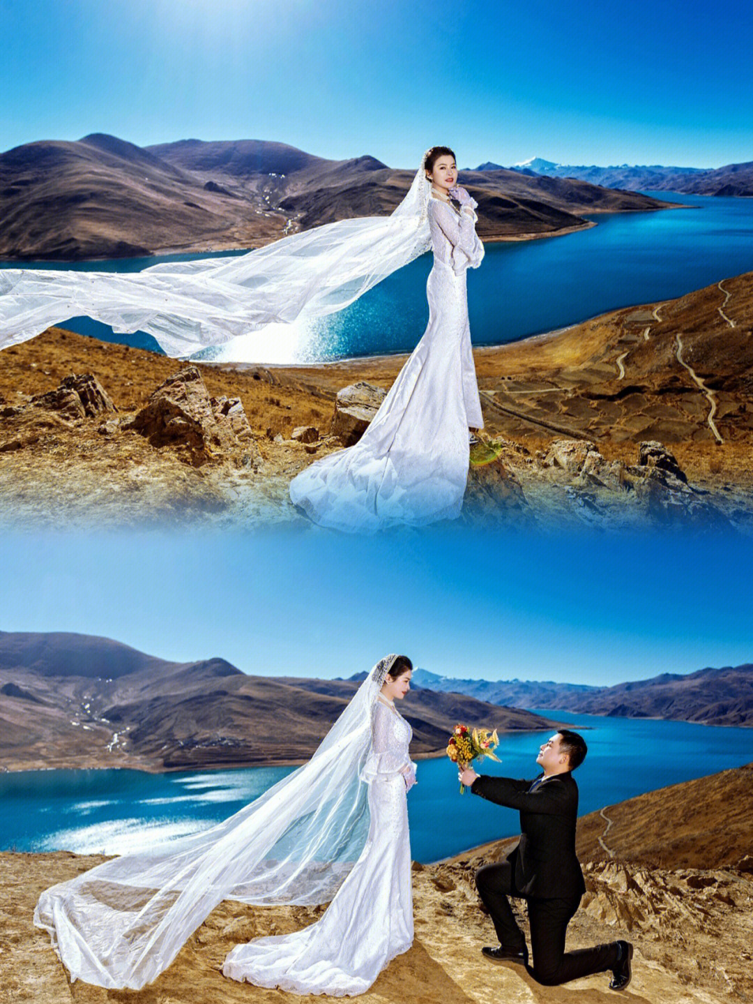 西藏婚纱照羊湖的美不允许你不知道