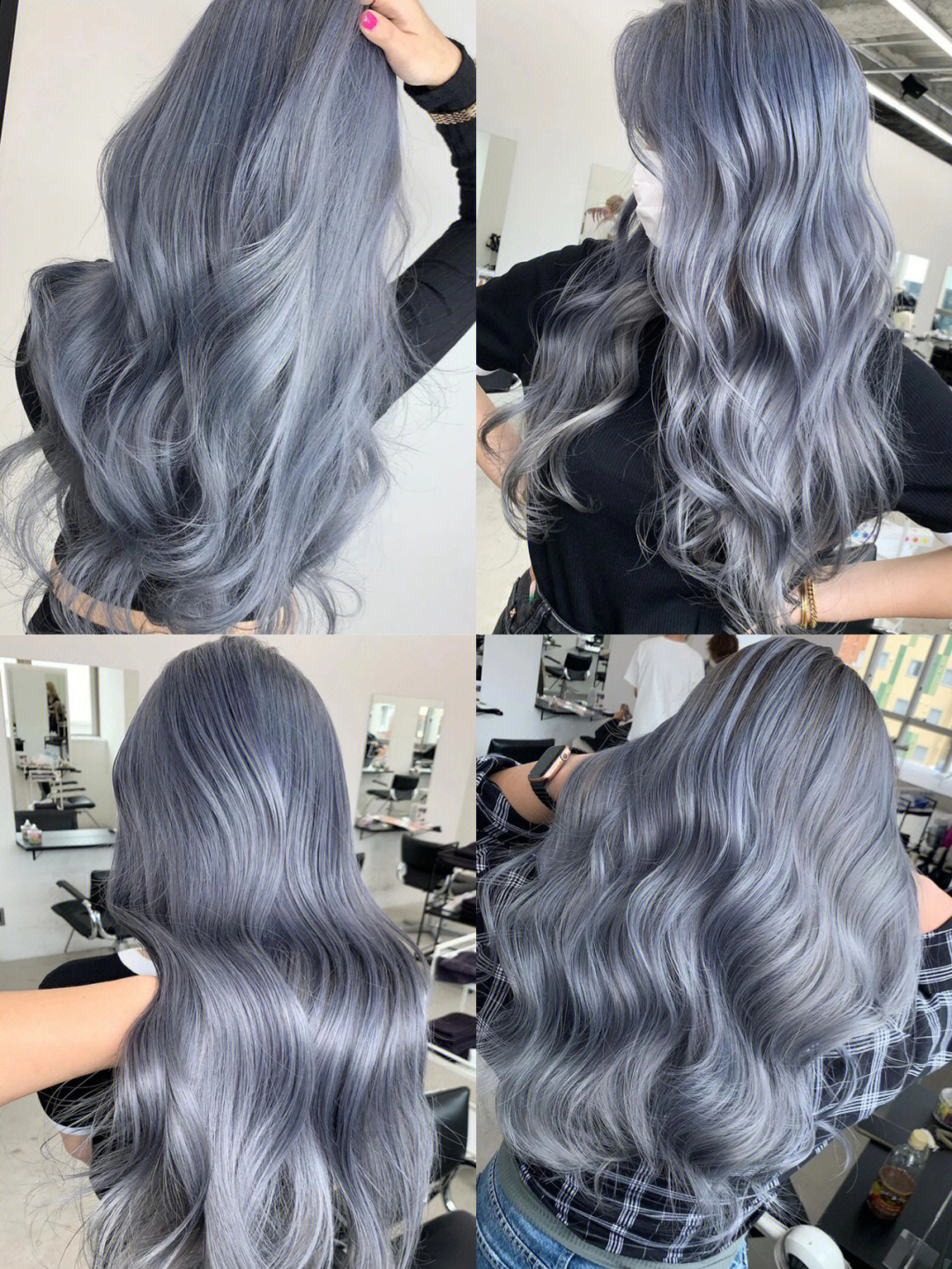 染头发蓝灰色效果图图片