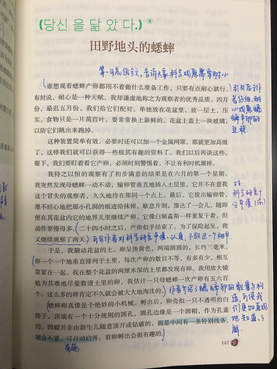 田野地头的蟋蟀昆虫记章节阅读批注感受