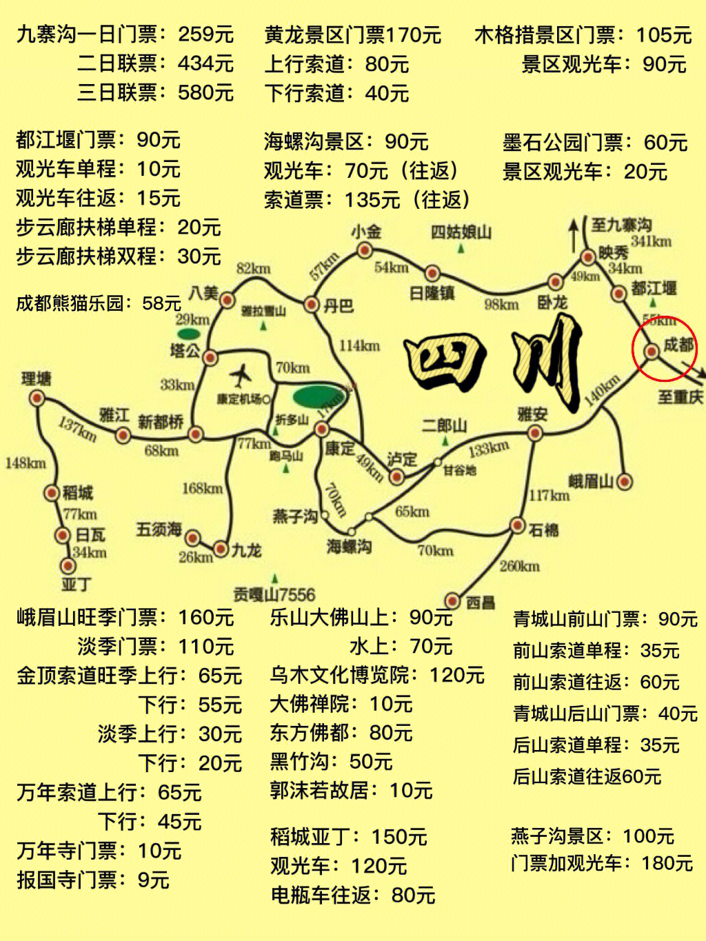 四川5a景区地图一览表图片