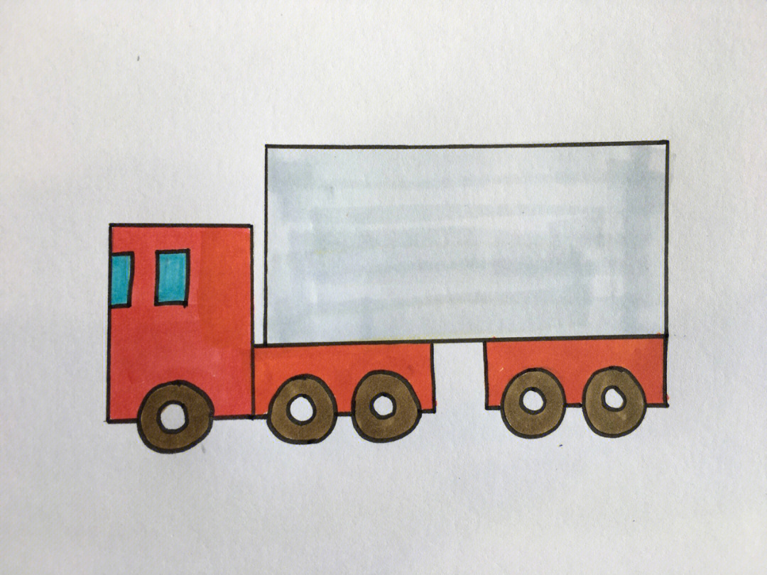 儿童卡车简笔画图片