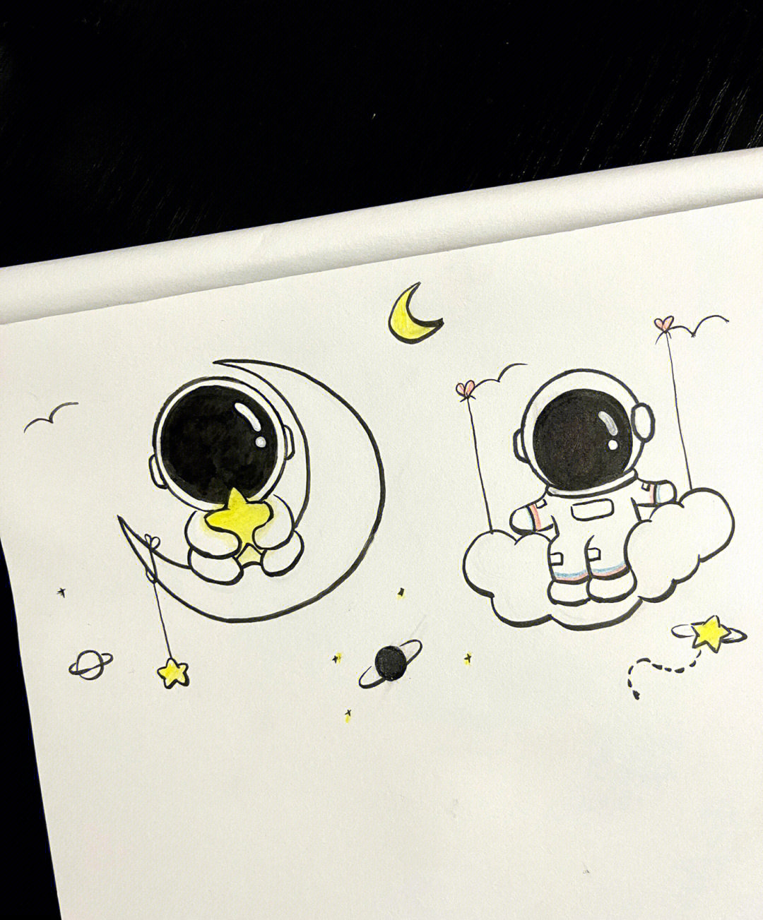 太空人简单绘画图片