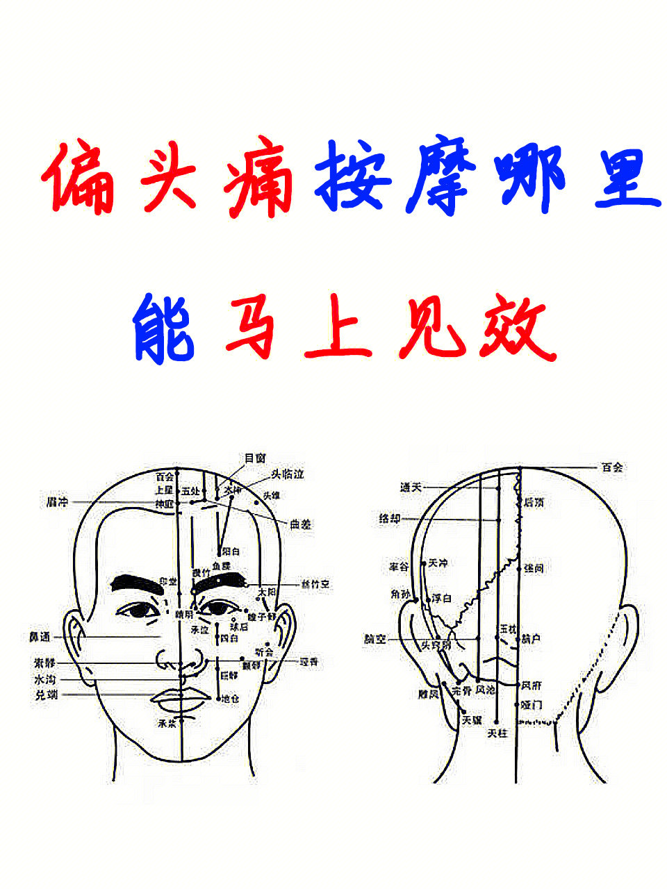 偏头痛按摩哪里可以马上见效?有两个穴位对于缓解头痛是有用的.