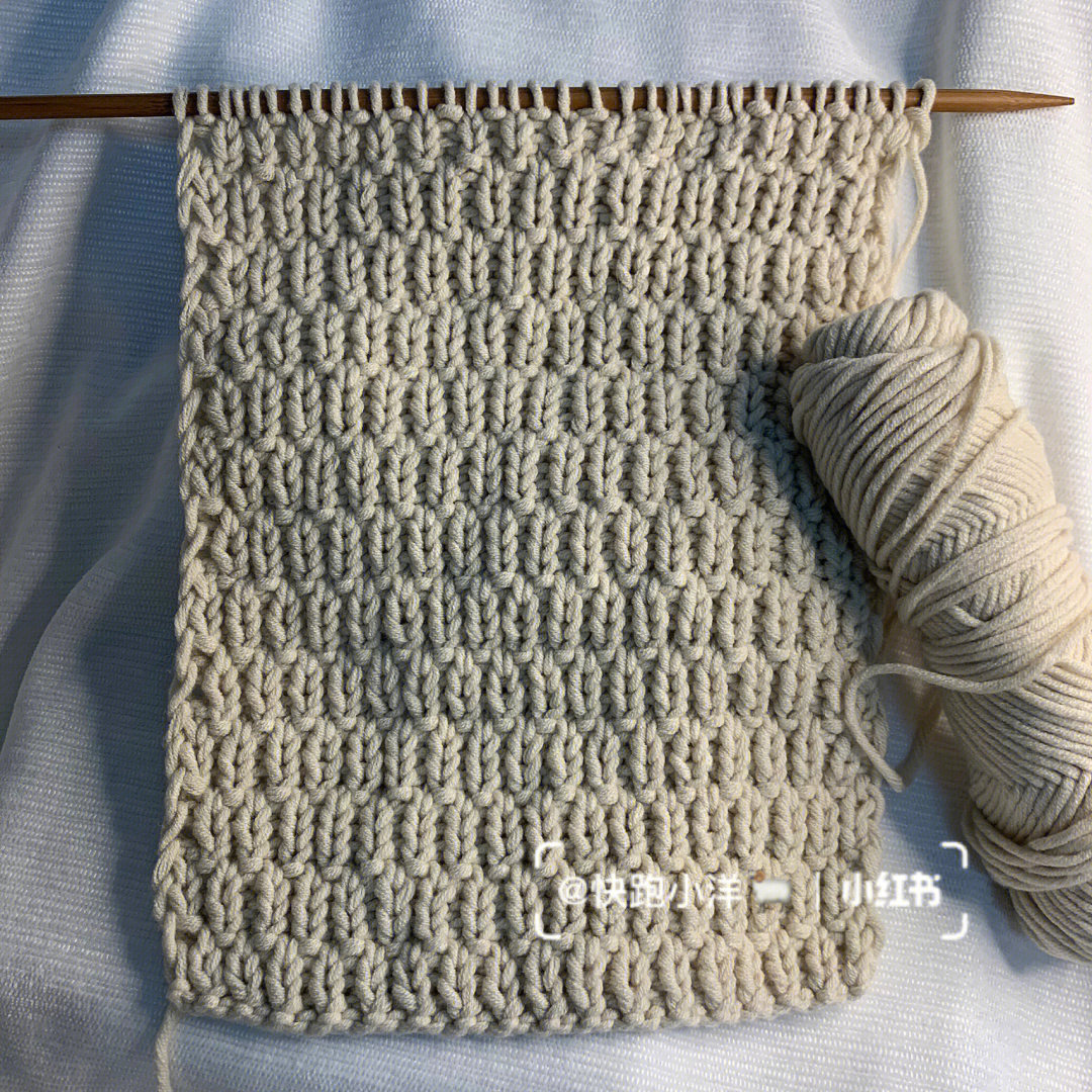 交叉平针围巾的织法图片