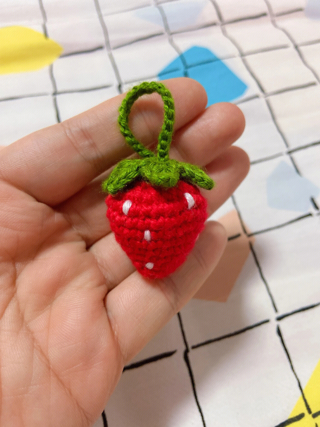 钩针单片小草莓教程图片