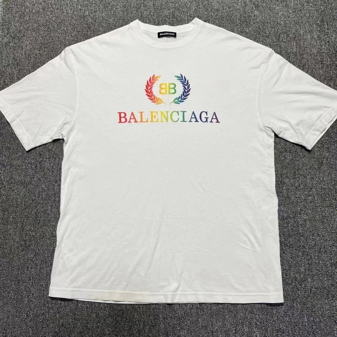 balenciaga巴黎世家麦穗彩虹t恤短袖成