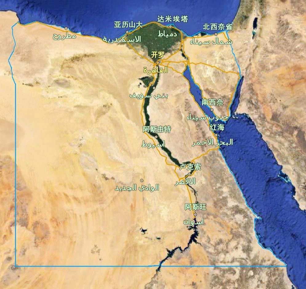 埃及地图中文版可放大图片