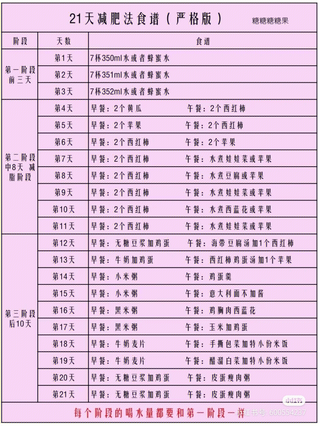 21天减肥法表图片表格图片