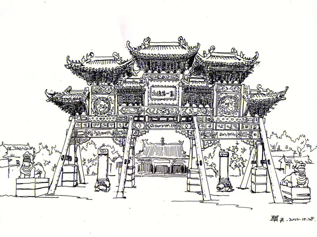 内蒙古建筑简笔画图片