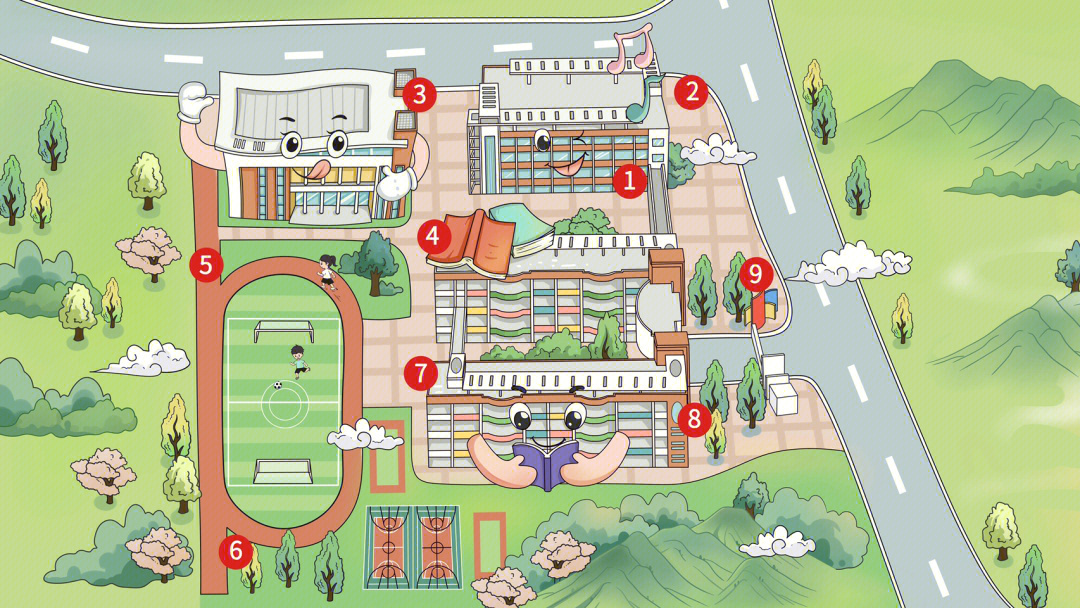 学校越野手绘地图