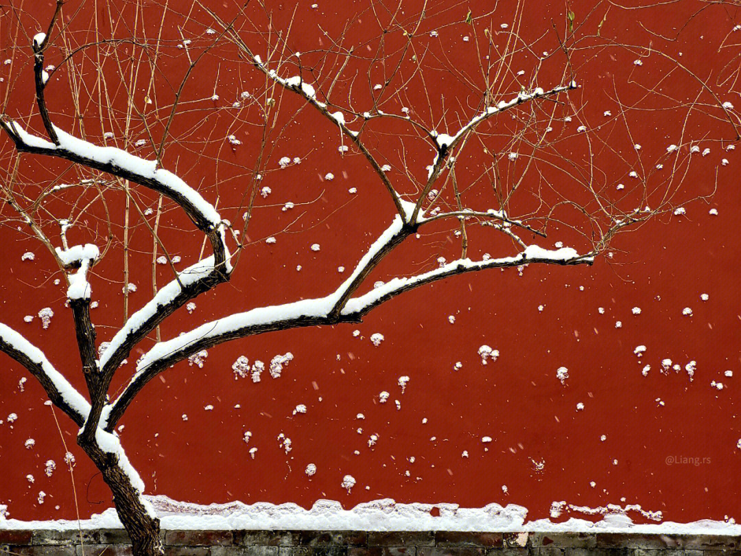 红墙黛瓦白雪图片