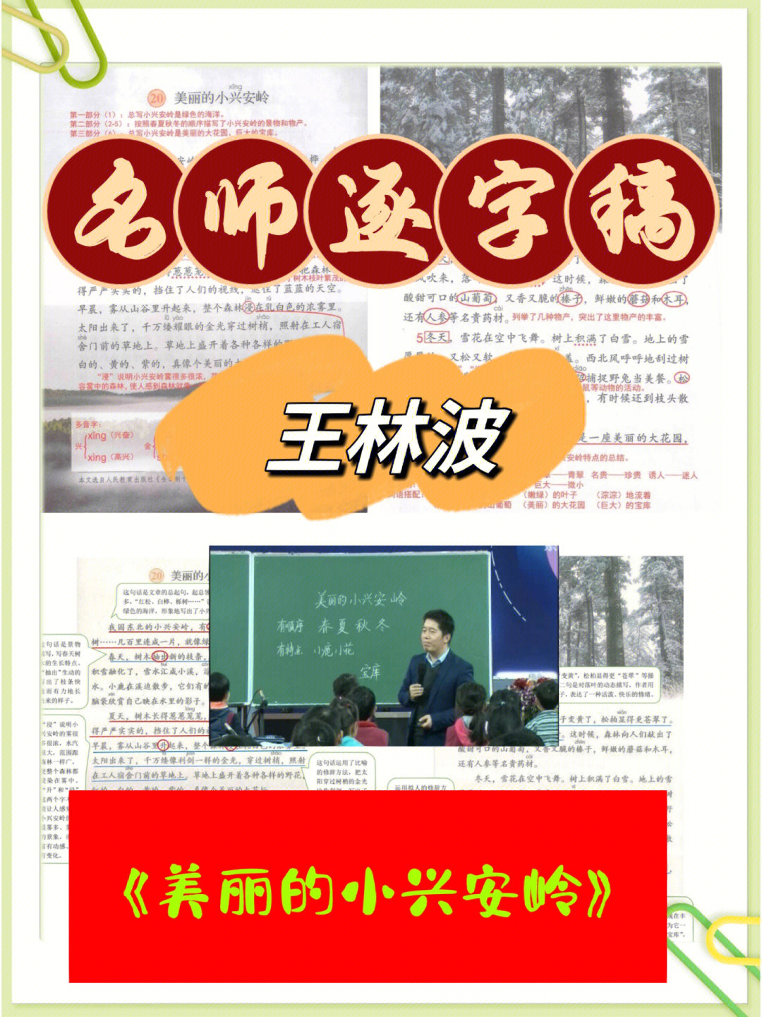 王林波老师执教的《美丽的小兴安岭,王老师一改往常我们传统的教学