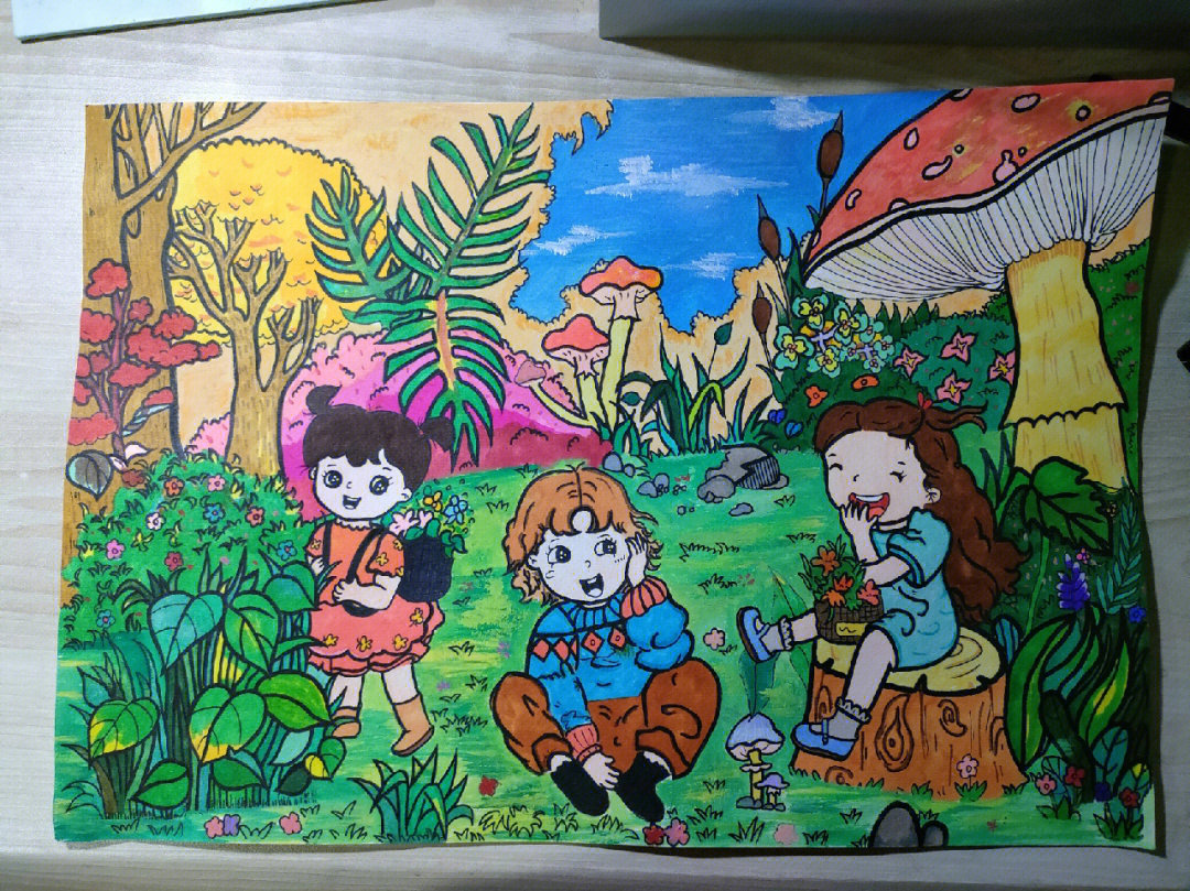 森林趣事主题画儿童画图片