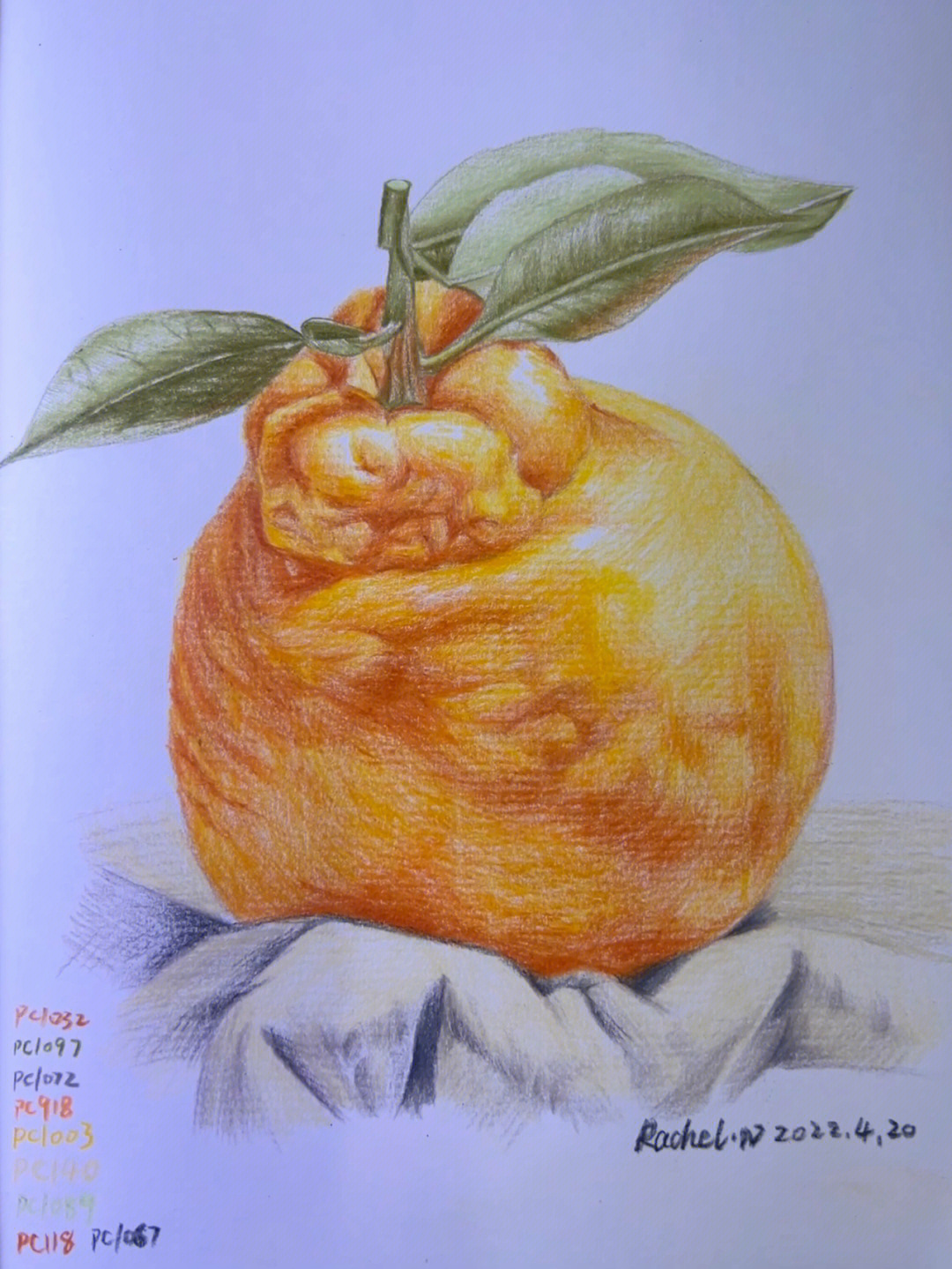 彩铅手绘丑橘附步骤
