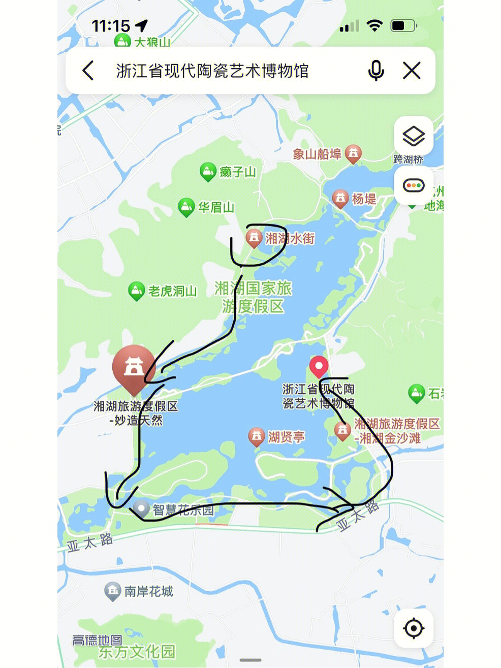 湘湖二期的景点地图图片