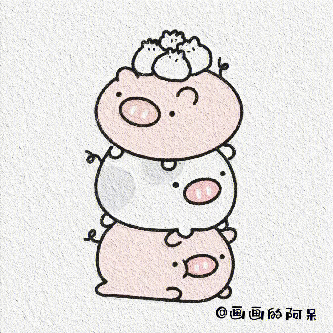 qq涂鸦猪猪画法图片