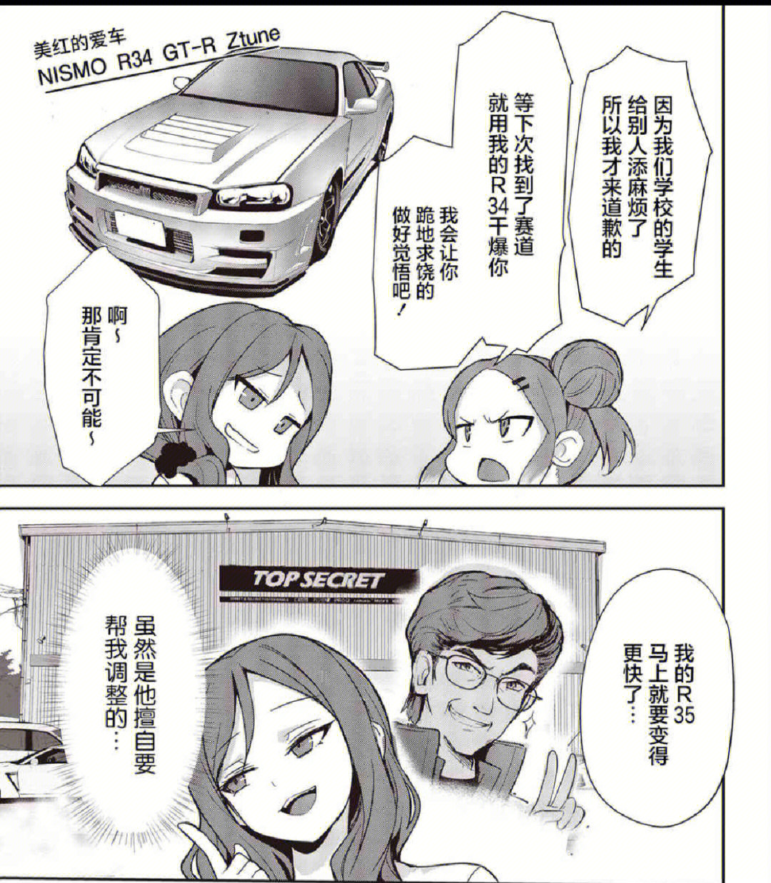 漫画中的永田和彦与其他jdm改装店主理人们