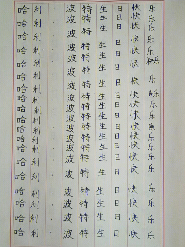 生日快乐钢笔字楷书图片