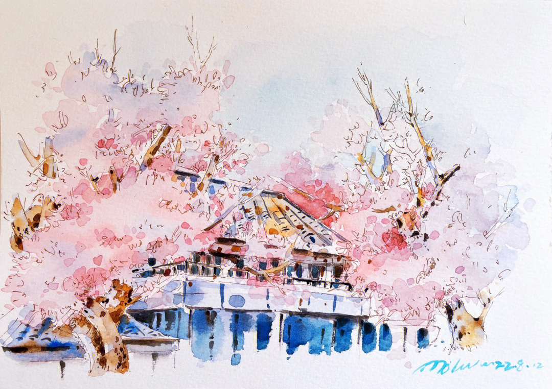 樱花树简笔画 步骤图片