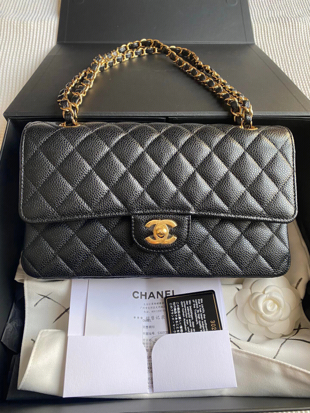 中号 黑金荔枝皮 30开 全新 58500降价出#chanel#chanel#香奈儿cf