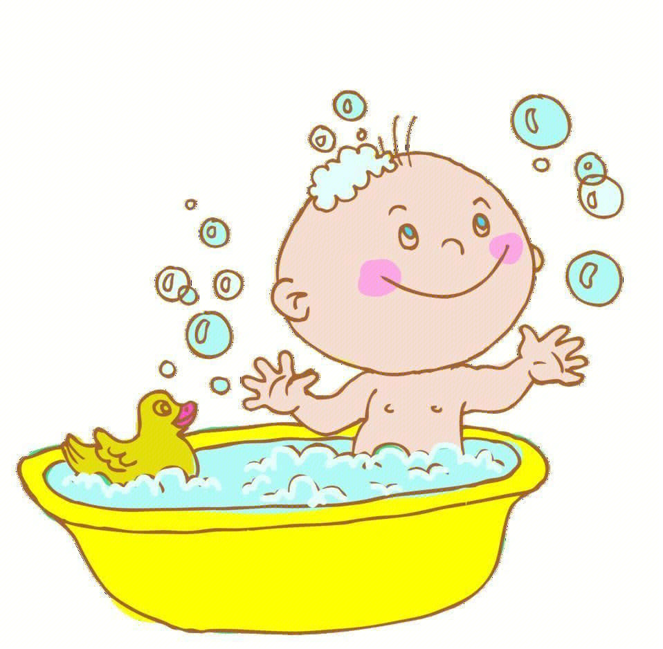 女婴儿洗澡照片图片