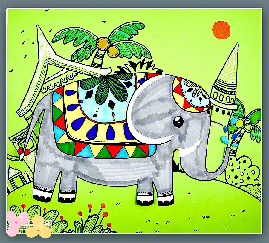 大象绘画教案图片