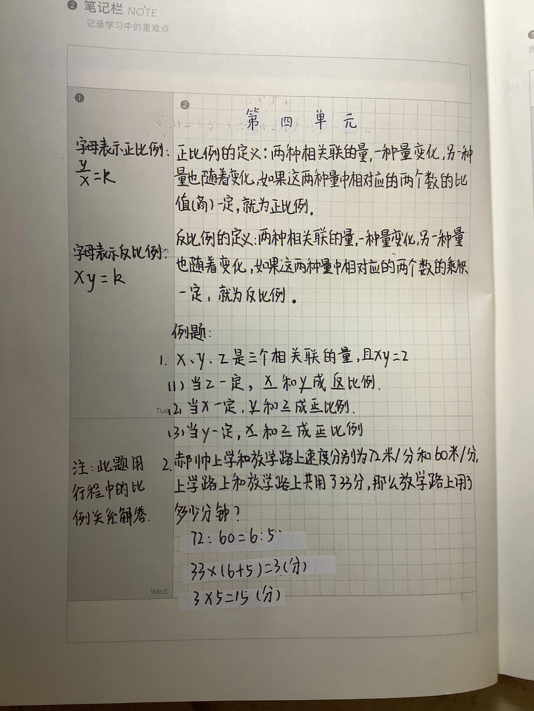 北师版六年级下册数学第四单元重点笔记难点