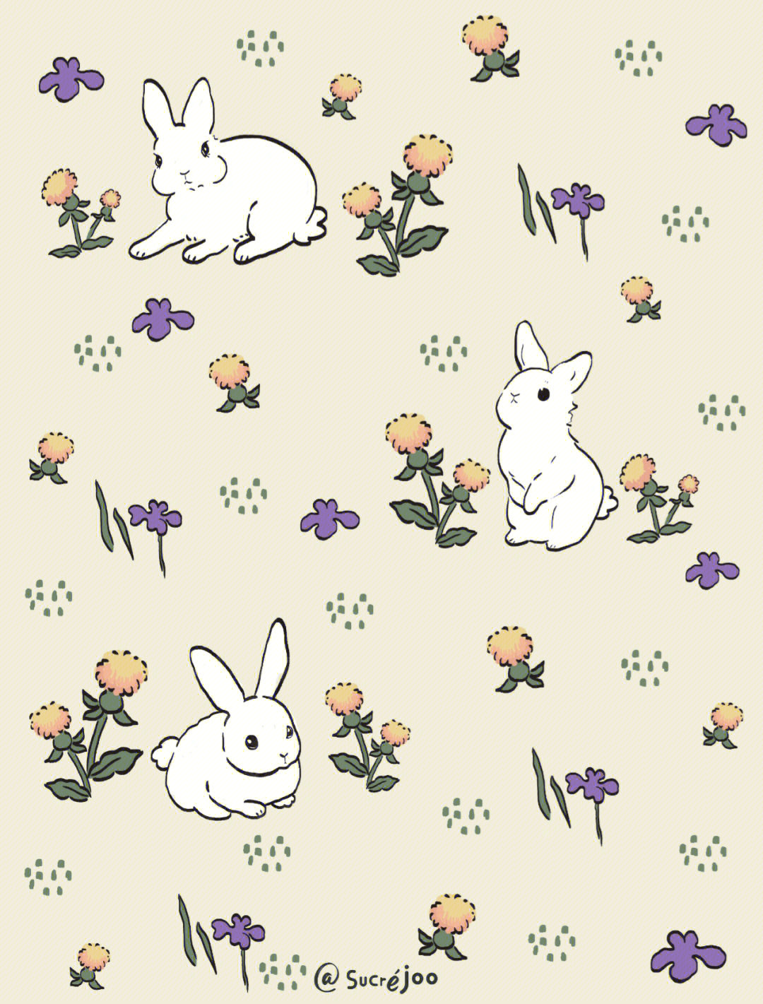 动物系图案设计93兔子印花