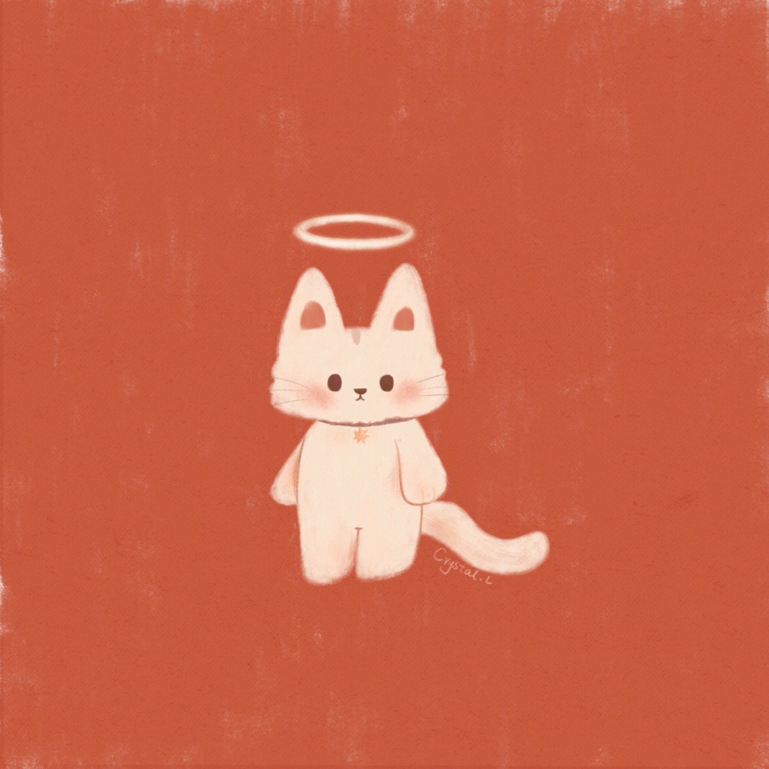 可爱插画我的猫咪天使