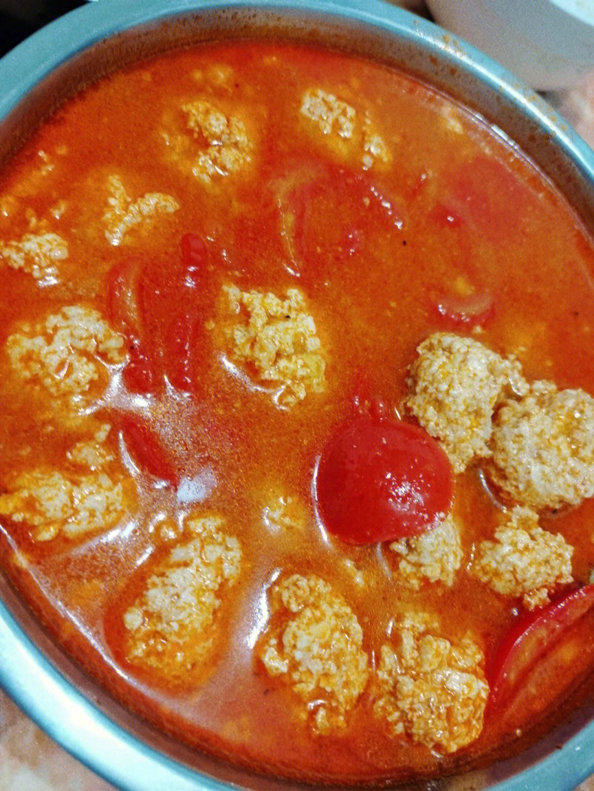 番茄肉圆子汤图片图片