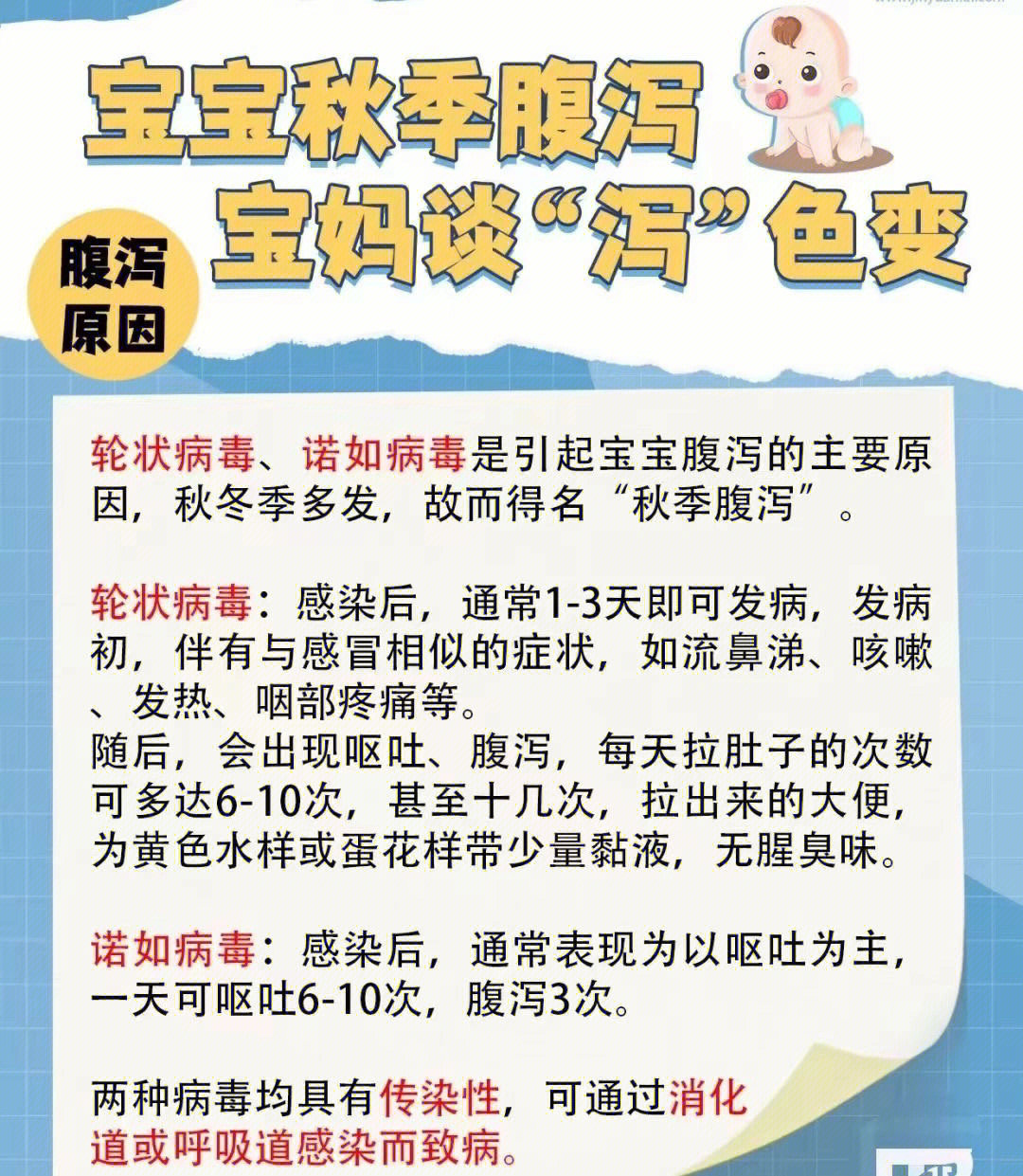 秋季腹泻温馨提示图片