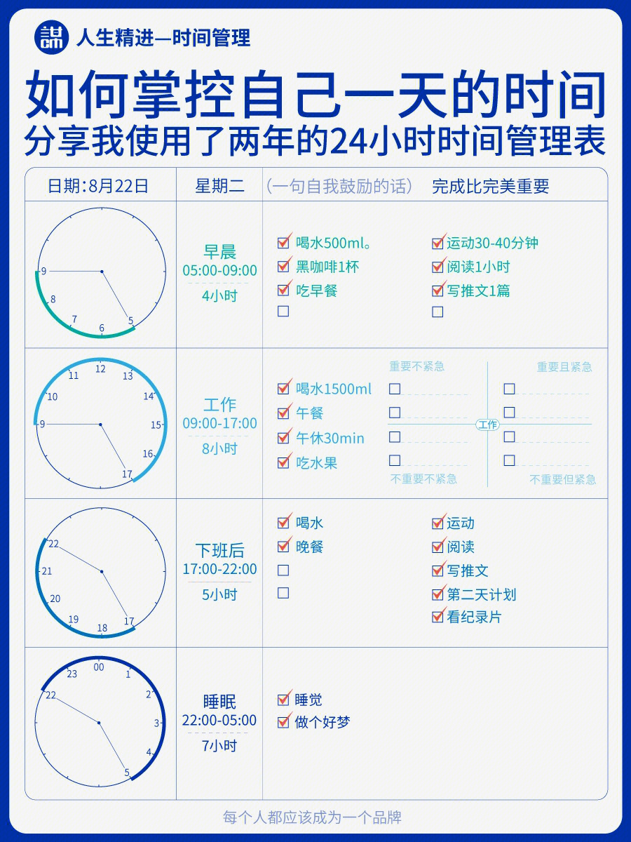 超越同龄人的一天24小时时间管理表