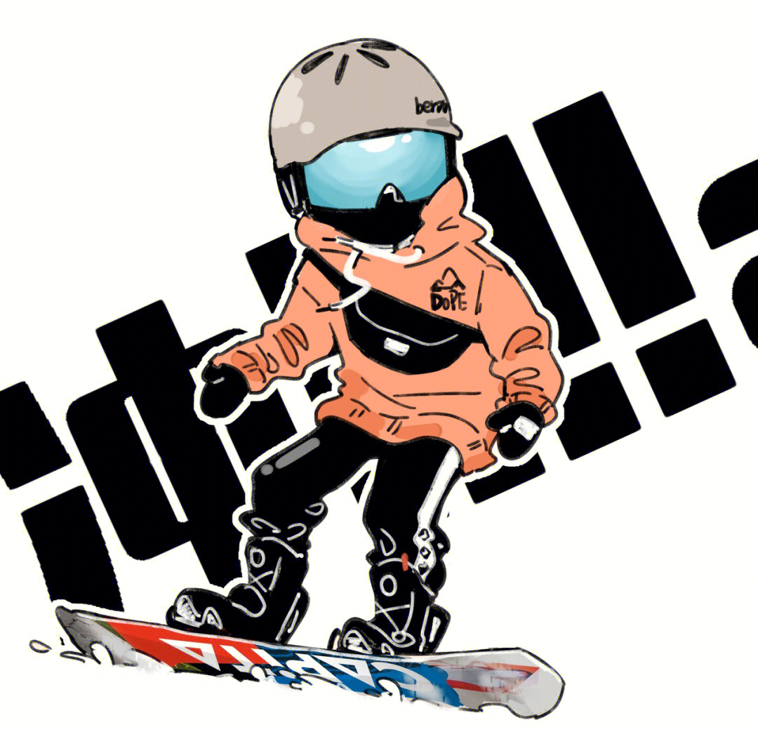 单板滑雪头像手绘图片