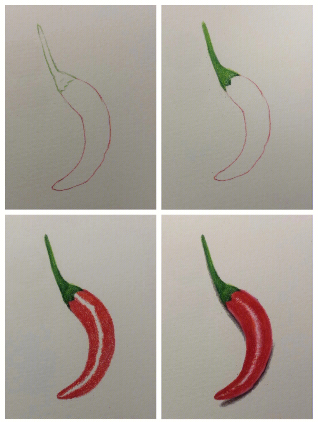 彩铅小辣椒分享含绘画过程图