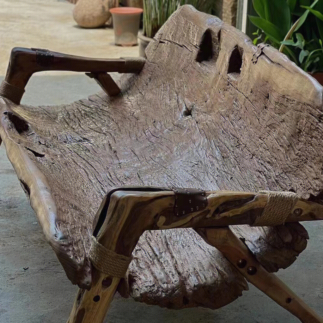 老木槽壳改造休闲靠椅