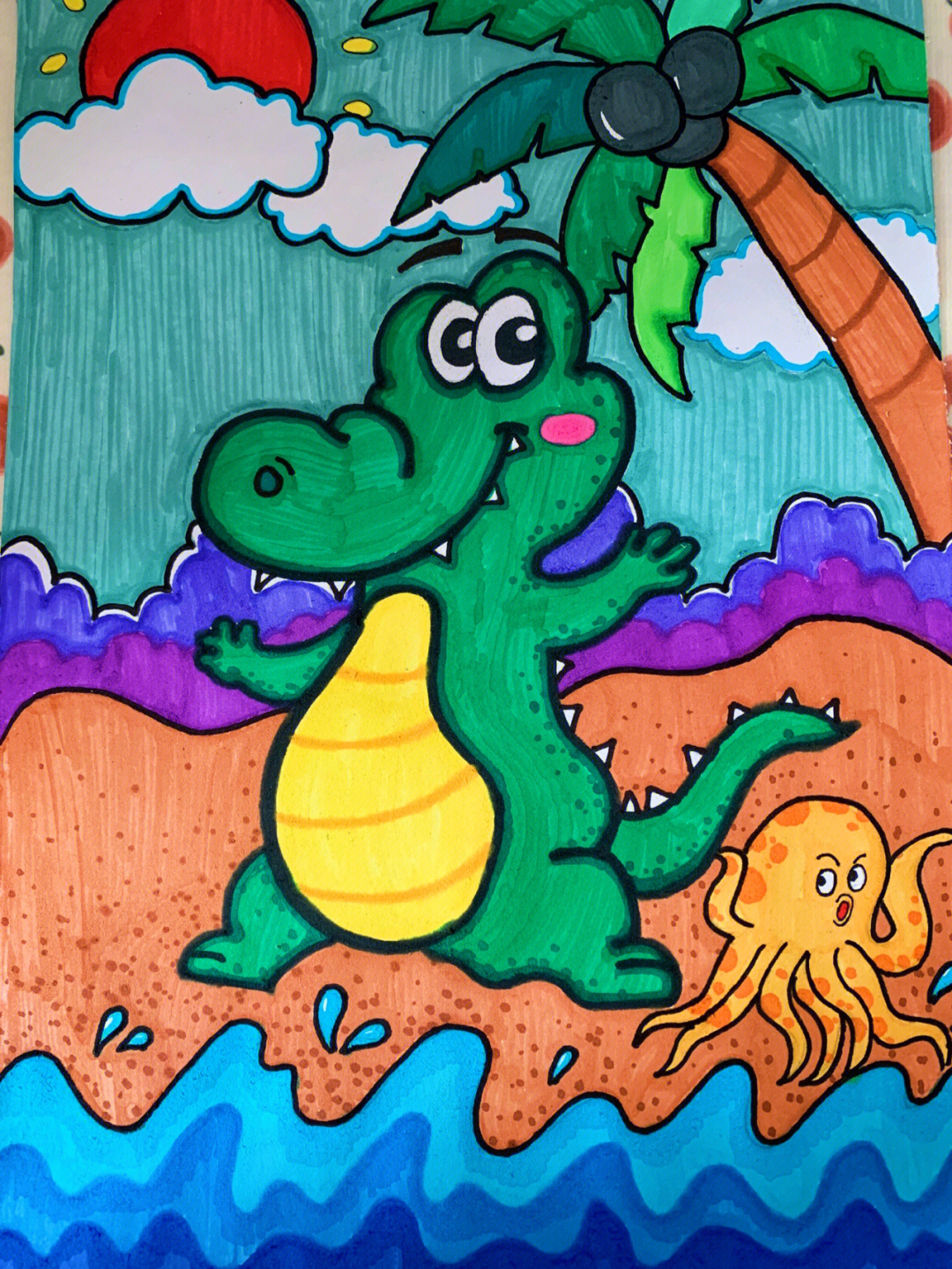 儿童画鳄鱼图片大全图片