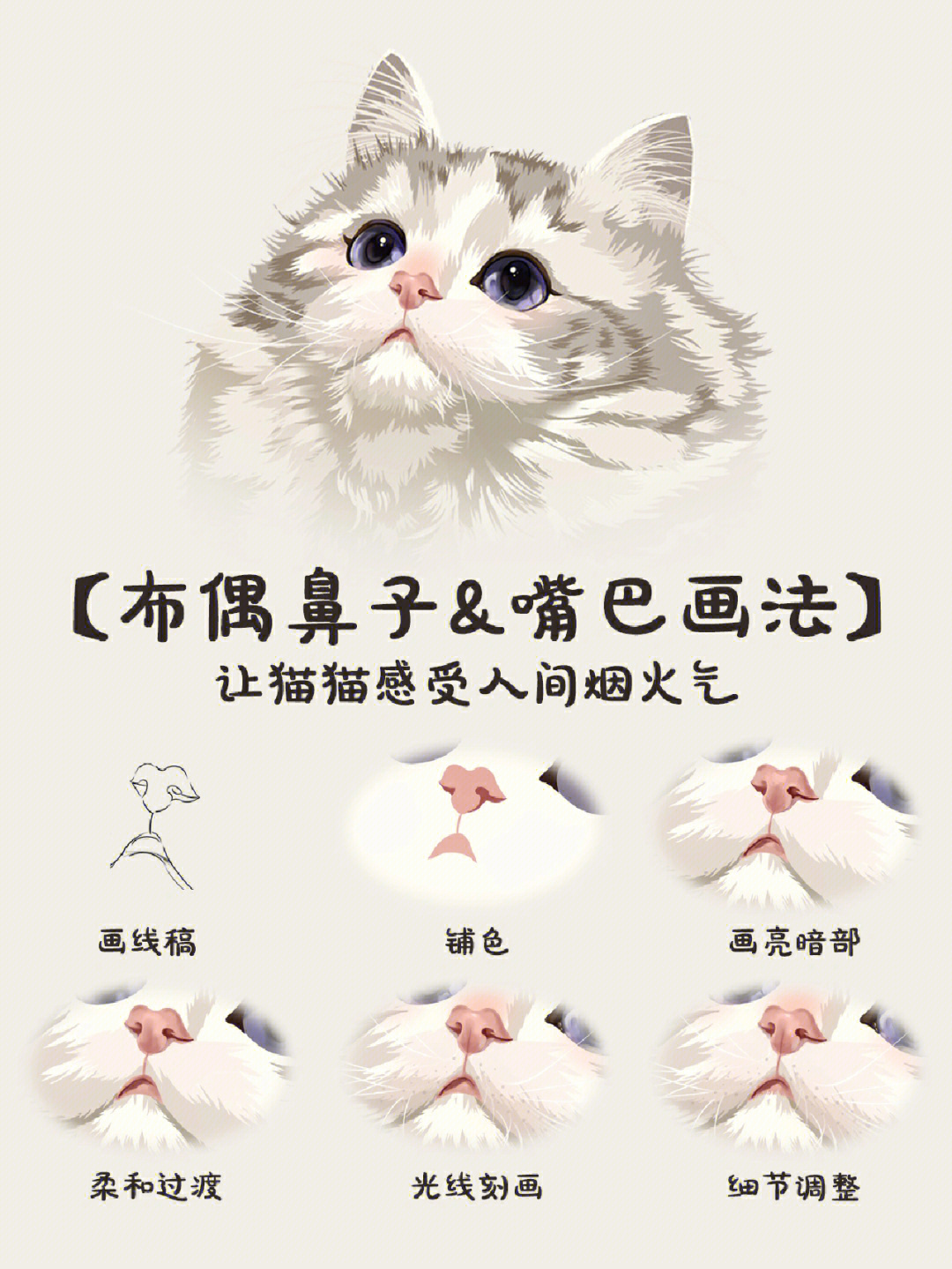 猫的画法鼻子图片