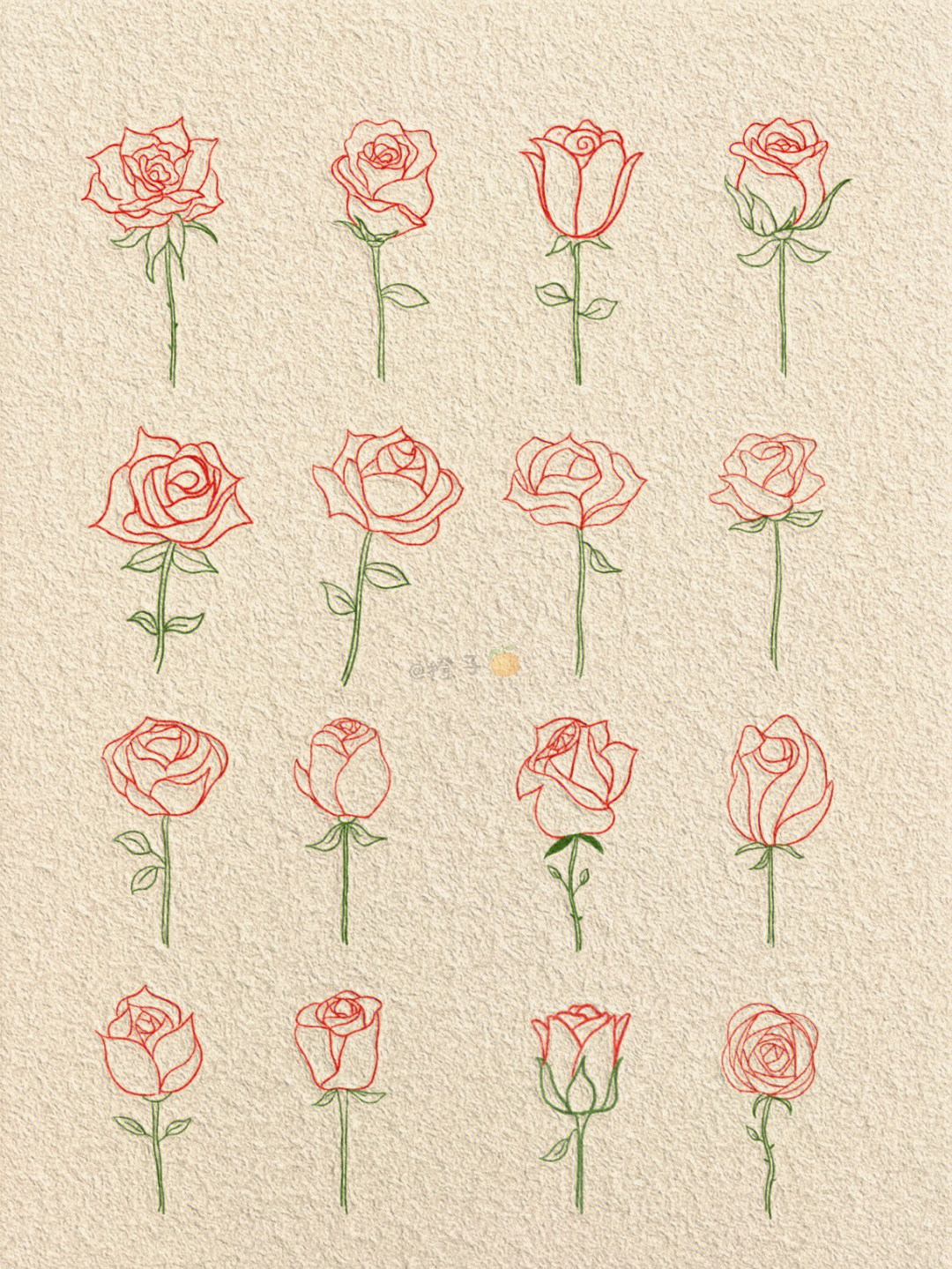 玫瑰手绘图片简单画法图片
