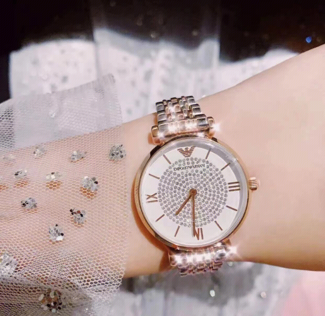 【 阿玛尼满天星手表 钢制表带欧美表 镶钻石英时尚女士手表 ar1926