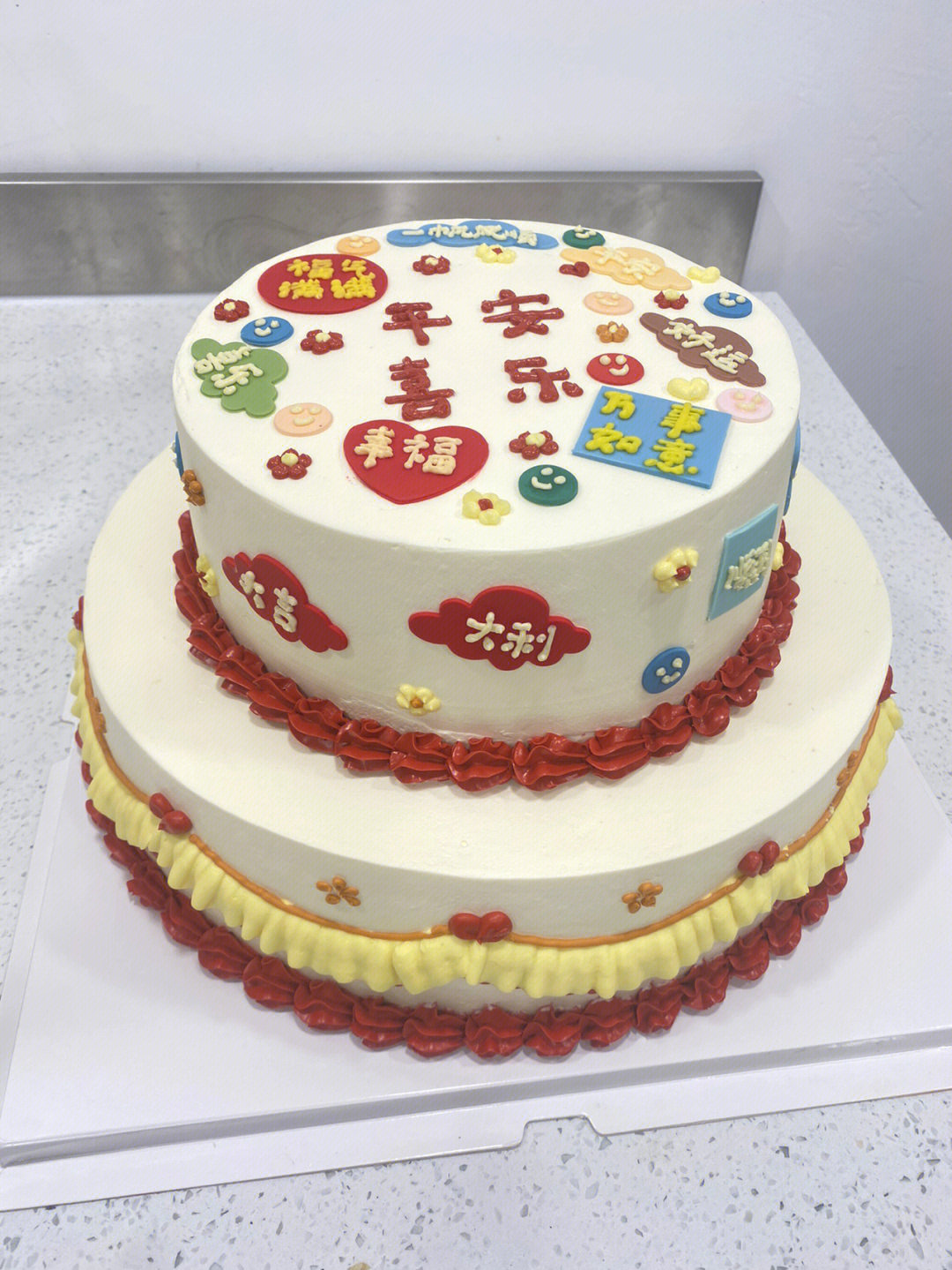 蛋糕双层图案网红图片