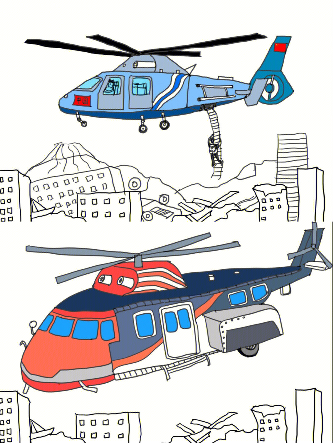 直升机45岁少儿美术物的联想