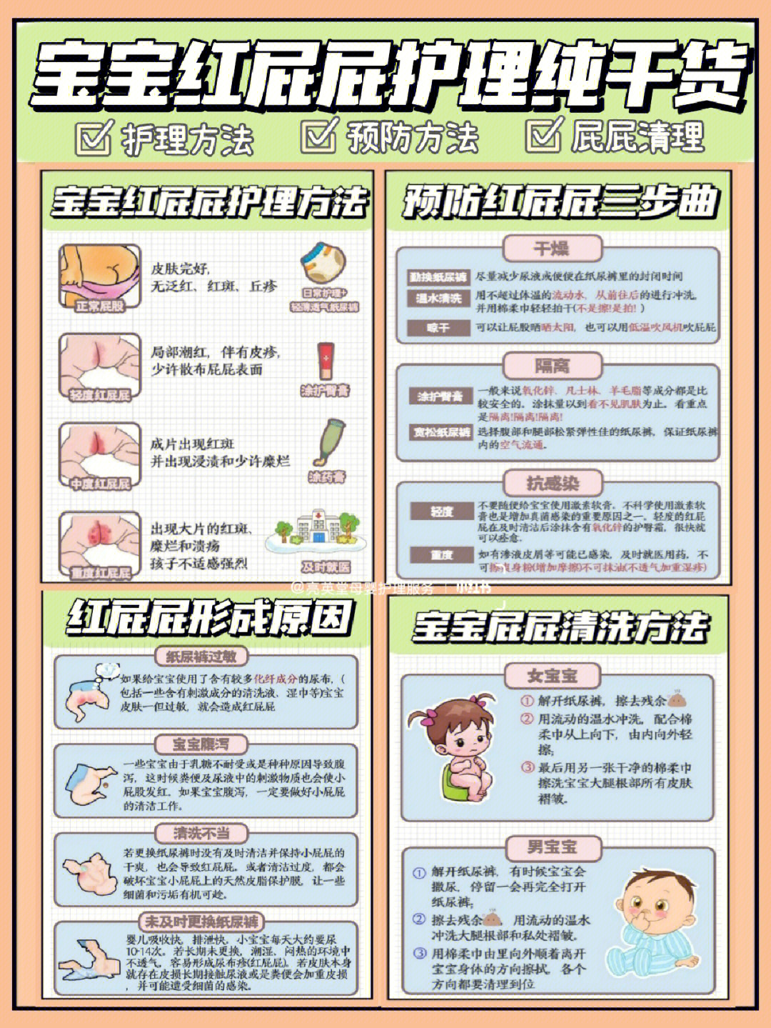 宝宝红屁屁怎么办01月嫂总结护理纯干货