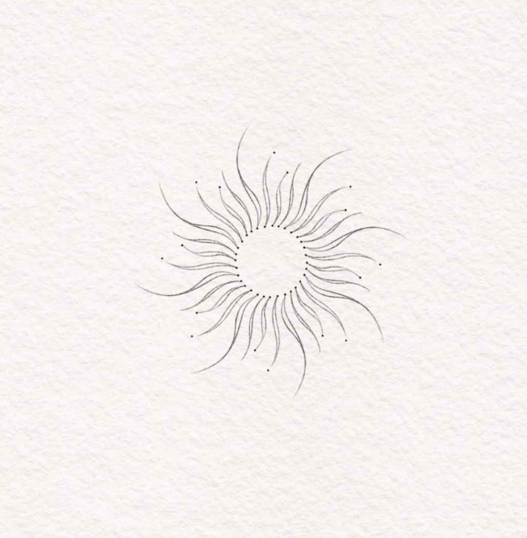 太阳纹身图案手稿图片