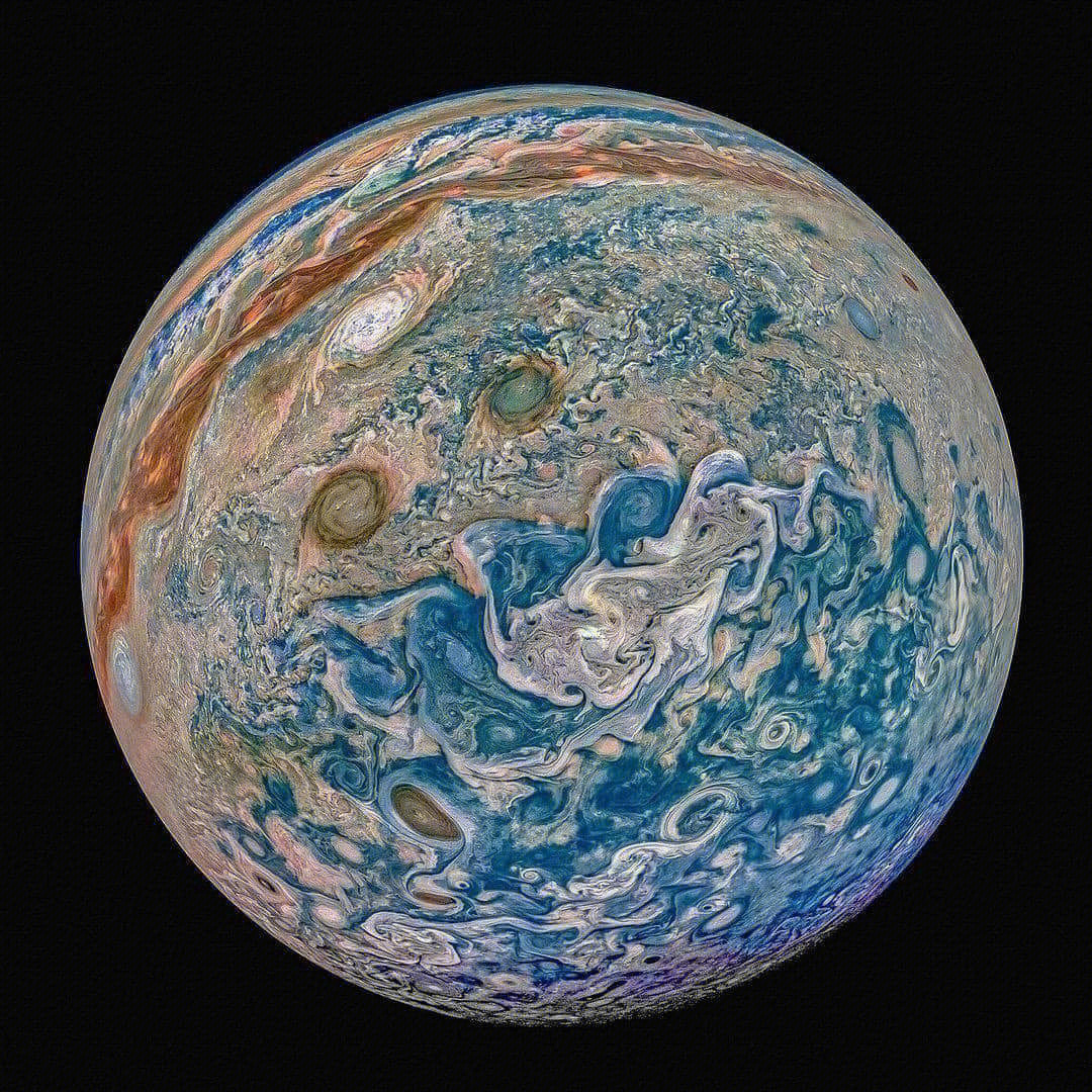 nasa的朱诺太空探测器拍摄的最清晰木星