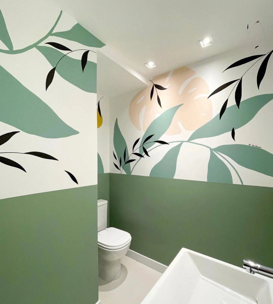 有趣的洗手间系列～涂料 壁画家里也来一面这样的墙吧