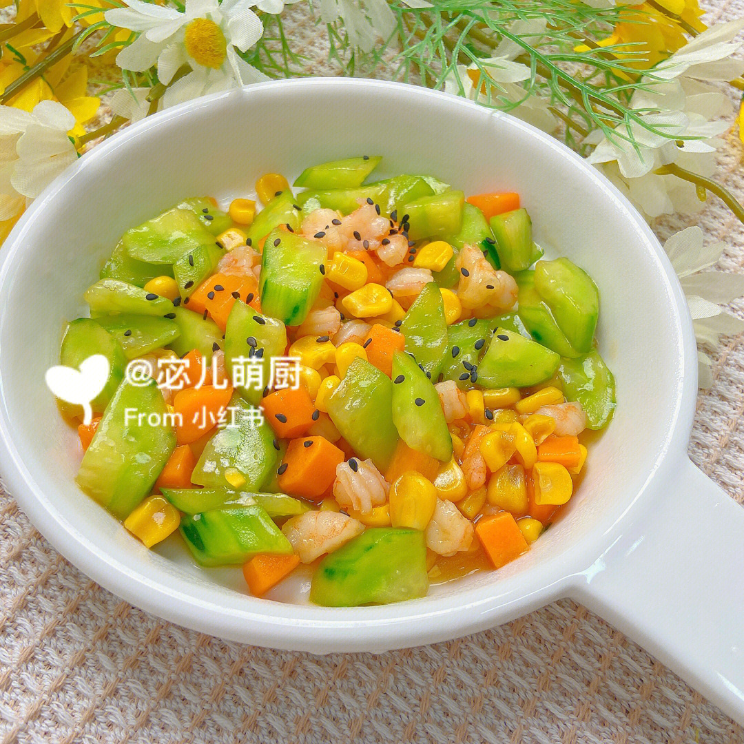 黄瓜玉米虾仁图片