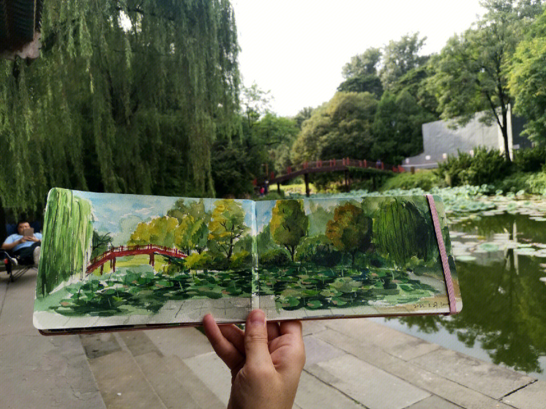 小学生画颐和园简单图片