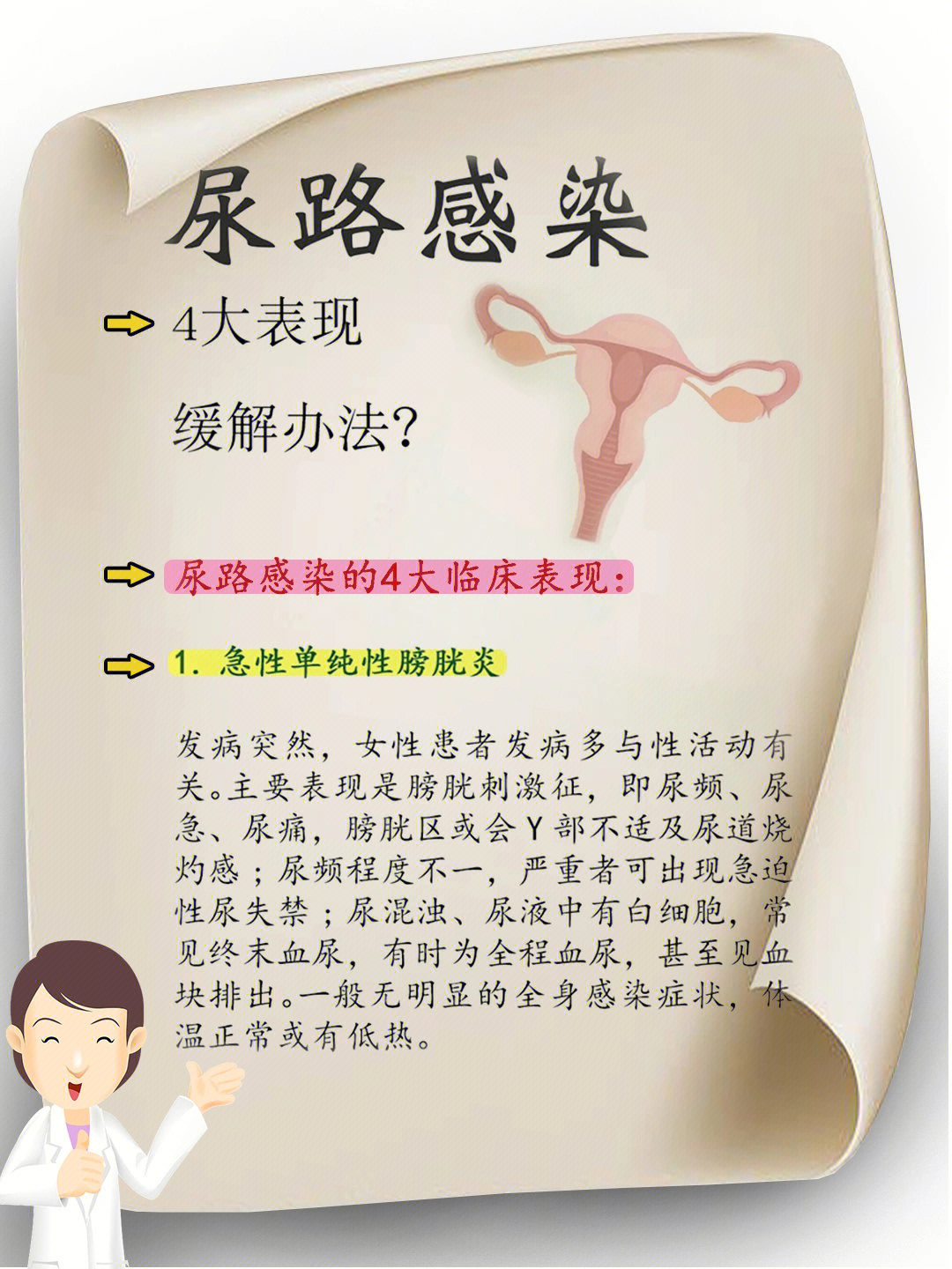 尿路感染的症状女性图片